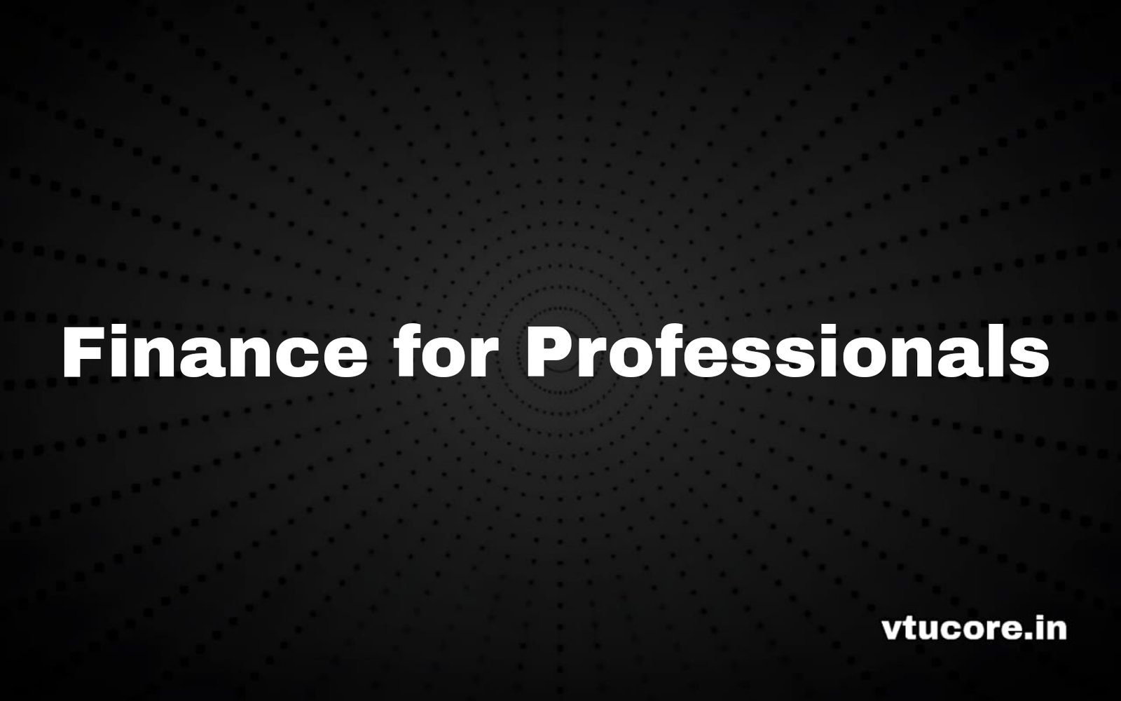 Finance for Professionals BCV405A