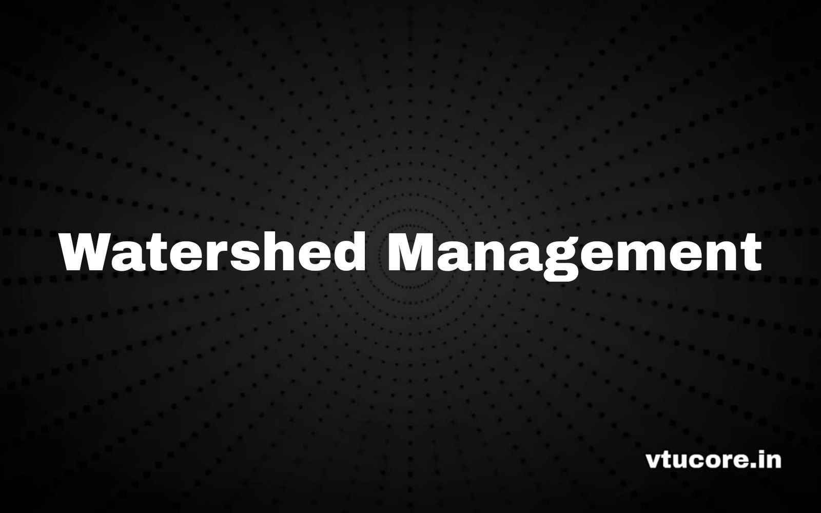 Watershed Management BCV405D
