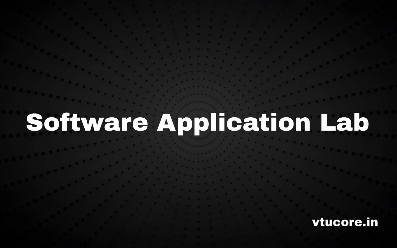 Software Application Lab BCVL606