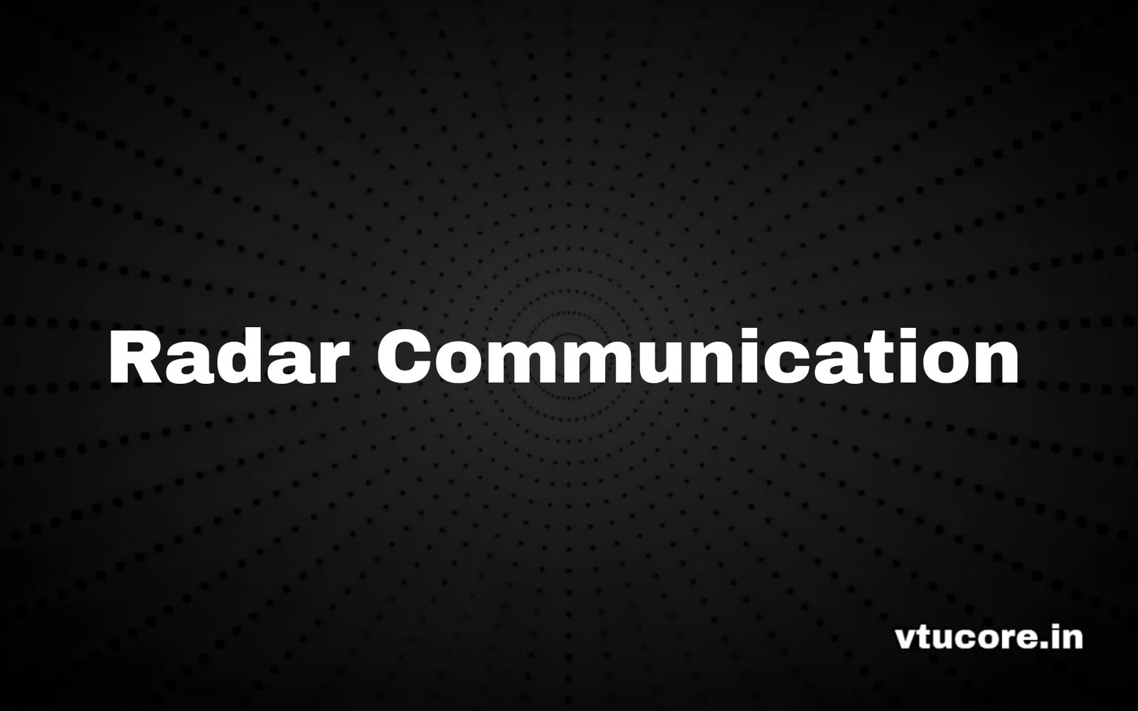 Radar Communication BEC714D